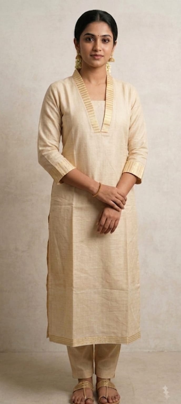 Mayas Traditional Tissue Collar Kurthi
